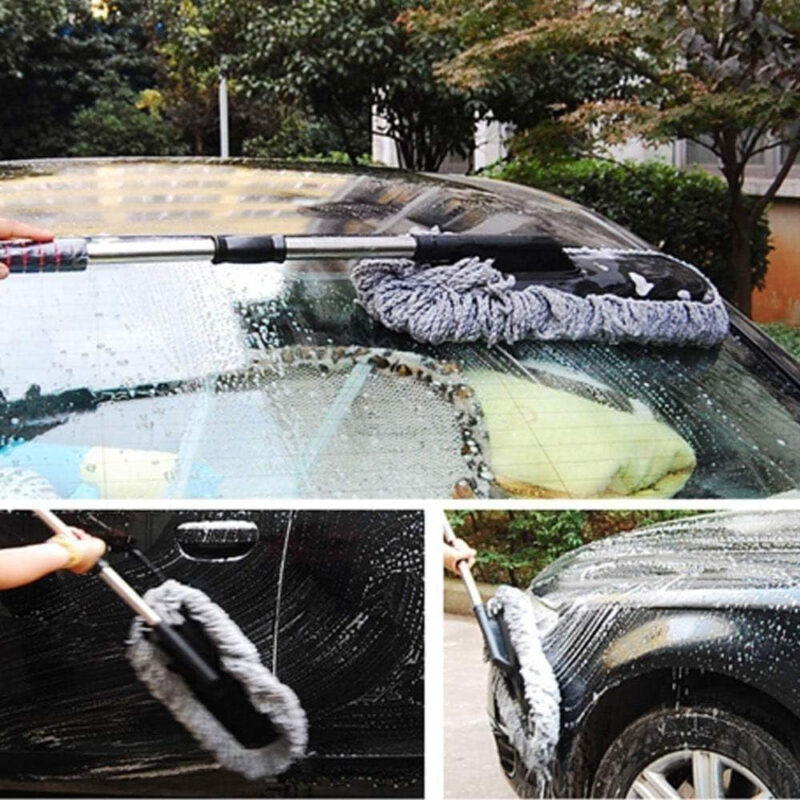 Soft Microfiber Car Duster with Extendable Handle – Grey - Image 5