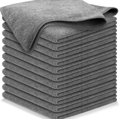 4-Pack Grey Microfiber Cloths – Thick, Lint-Free, 40×40cm