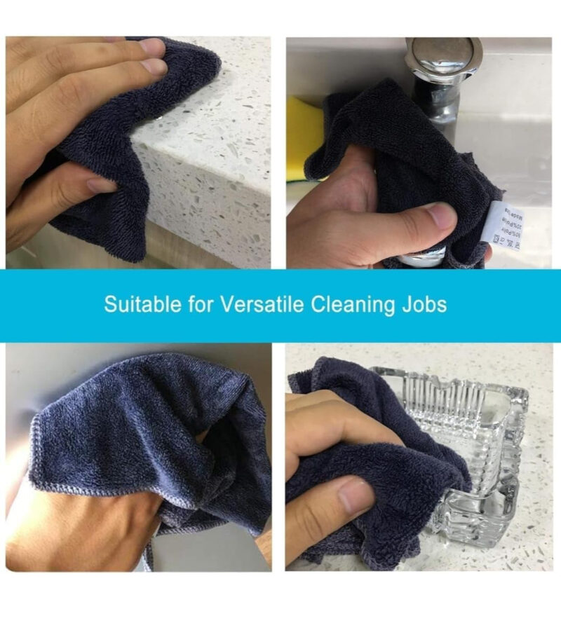 4-Pack Grey Microfiber Cloths – Thick, Lint-Free, 40×40cm - Image 2