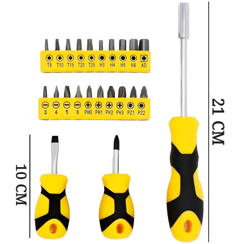 23-Pc Ratchet Screwdriver Set with Magnetic Bit Holder - Image 2