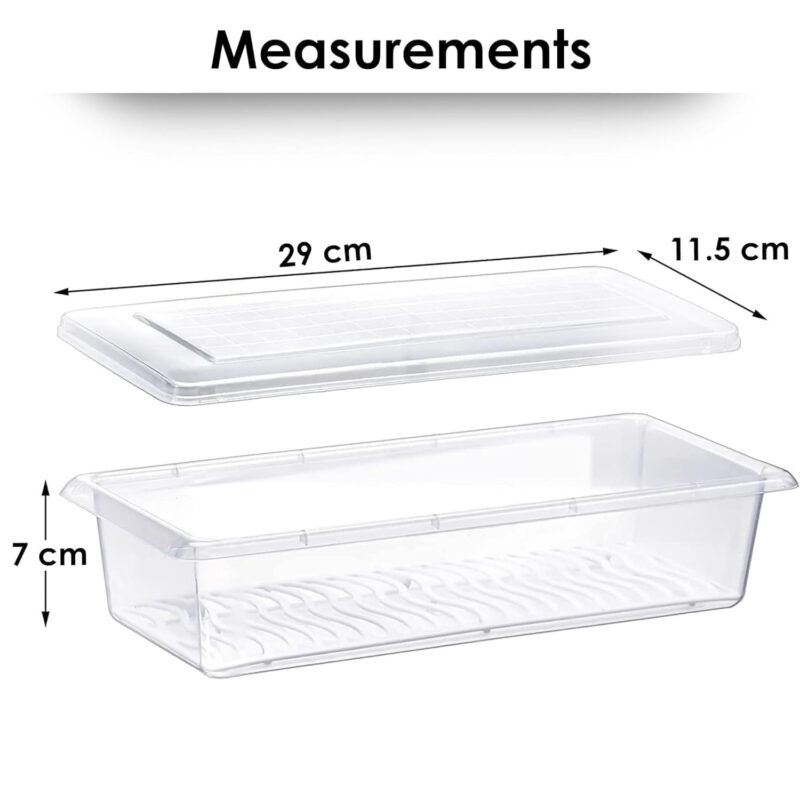 6-Pack 1500ML Transparent Fridge Organizer Boxes with Removable Drain Plate & Secure Lids - Image 3