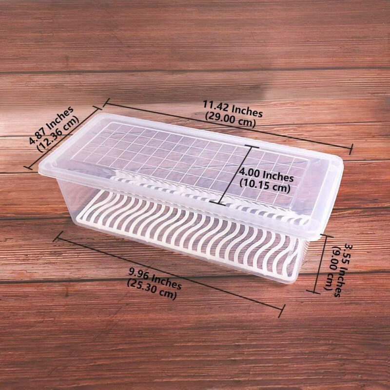 6-Pack Fridge Organizer Boxes with Drain Plate & Locking Lids – 1500ML BPA-Free Containers - Image 3