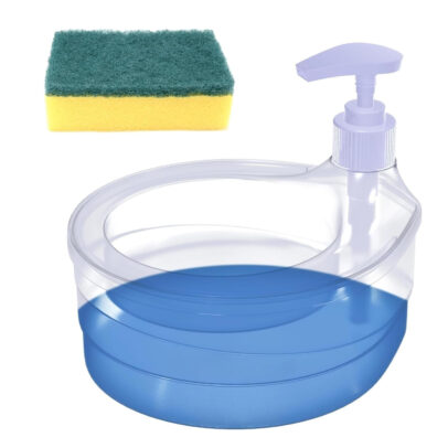 2-in-1 Dish Soap Dispenser with Sponge Holder – 1000ml Refillable Kitchen Soap Pump