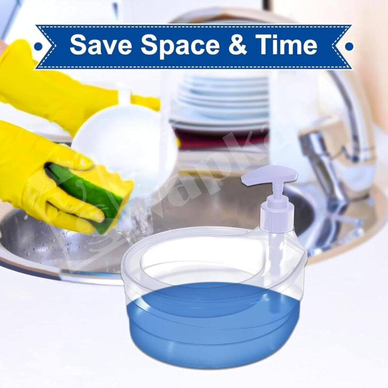 2-in-1 Dish Soap Dispenser with Sponge Holder – 1000ml Refillable Kitchen Soap Pump - Image 5
