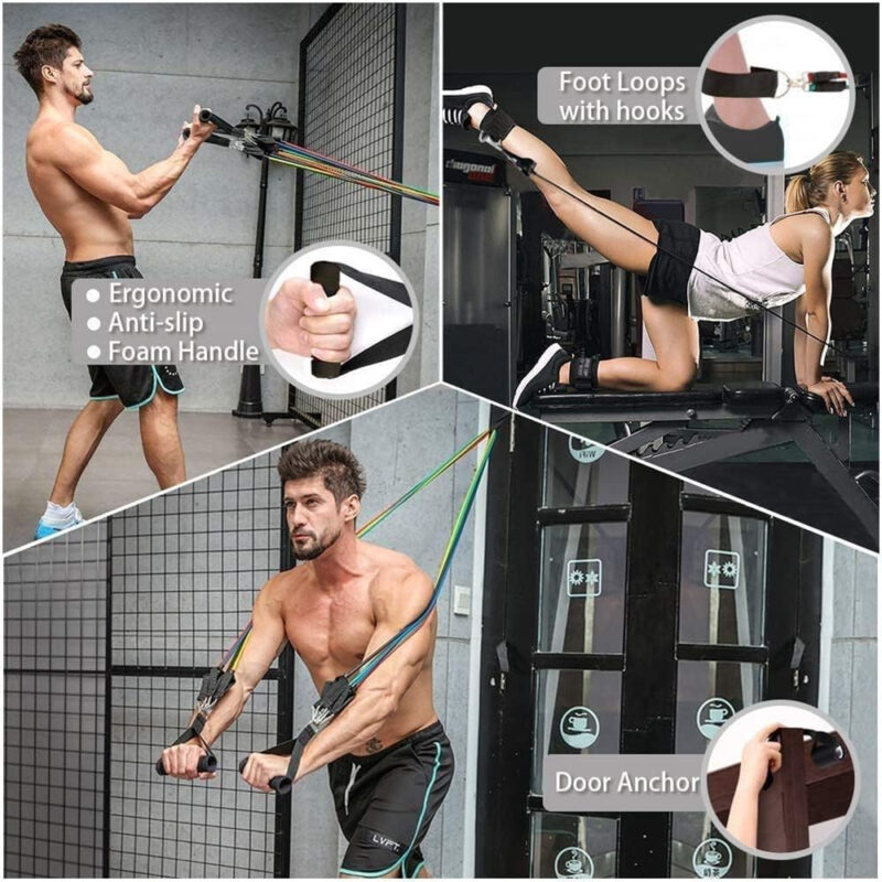 Double Toning Tube Resistance Band – Heavy Duty Full Body Workout with Grip Handles - Image 7