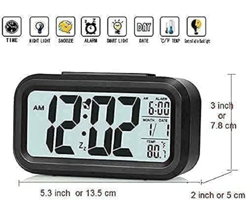 Digital Alarm Clock for Students – Loud Desk Alarm with Timer, Sensor & Temperature - Image 2