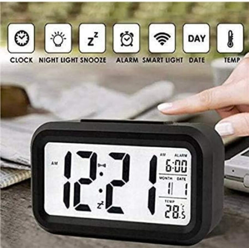Digital Alarm Clock for Students – Loud Desk Alarm with Timer, Sensor & Temperature - Image 5