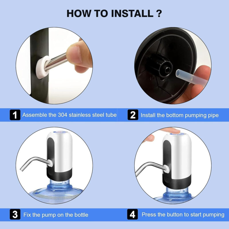 Portable Electric Water Dispenser Pump – USB Rechargeable Bottle Pump for Gallon Jars - Image 5