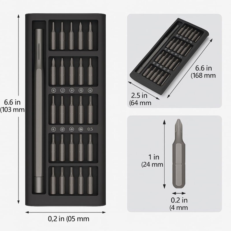 DEVADECOR 46Pcs 1/4” Drive Socket Wrench Set, Metric 4-14mm Cr-V Sockets & S2 Bits, Ratchet Handle, Extension Bars, Chrome Vanadium Steel Mechanic Tool Kit for Car, Bike,Garage Auto Repair (Black) - Image 15