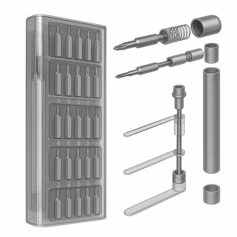 DEVADECOR 46Pcs 1/4” Drive Socket Wrench Set, Metric 4-14mm Cr-V Sockets & S2 Bits, Ratchet Handle, Extension Bars, Chrome Vanadium Steel Mechanic Tool Kit for Car, Bike,Garage Auto Repair (Black) - Image 18