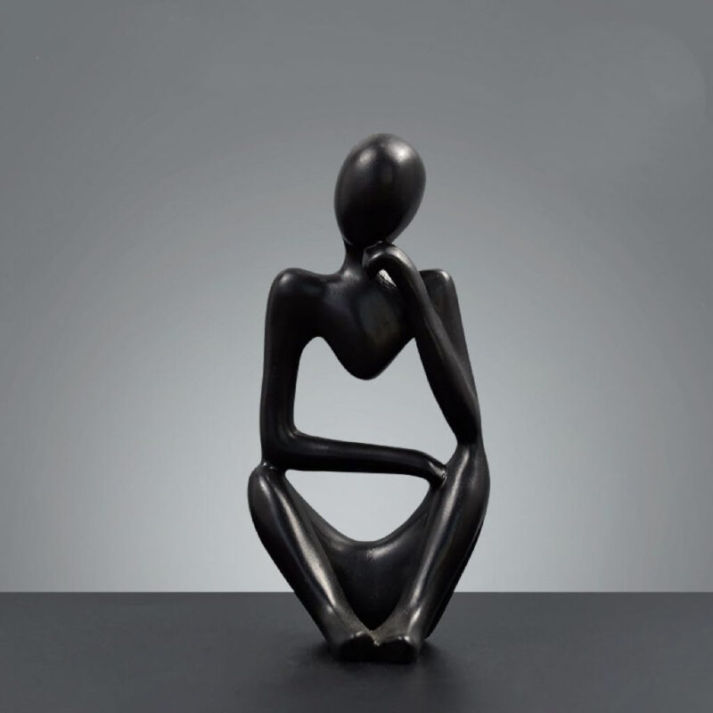 ASW Abstract Thinker Sculpture Set, White Resin Decorative Figurines, Modern Art Home Decor, 3-Piece - Image 76