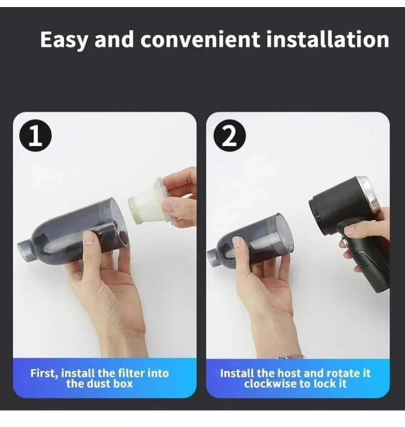 C.HERRY 3IN1 Portable Car Vacuum Cleaner with Blower | USB Rechargeable Wireless Handheld Car Vacuum Cleaner Traveling, Camping Reusable,Portable,Rechargeable (Vacuum with Blower) - Image 3