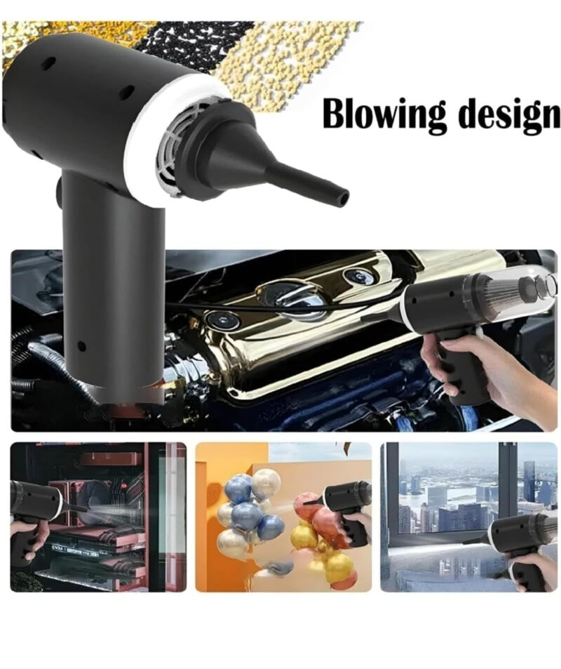 C.HERRY 3IN1 Portable Car Vacuum Cleaner with Blower | USB Rechargeable Wireless Handheld Car Vacuum Cleaner Traveling, Camping Reusable,Portable,Rechargeable (Vacuum with Blower) - Image 7