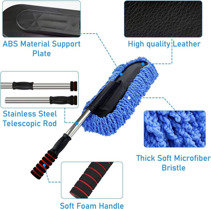 C.HERRY® Car Duster, Extendable Long Handle Microfiber Exterior Scratch Free Car Cleaning Tool, Car Duster Brush for Pickup,SUV, Vehicles Cleaning,Multicolor (CARDUSTER Pack of 2) - Image 4