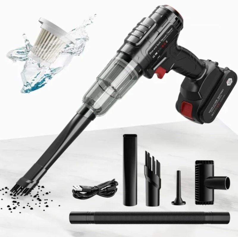 ASW Cordless Handheld Vacuum Cleaner, High Power Suction, Portable Car and Home Vacuum with Attachments - Image 3